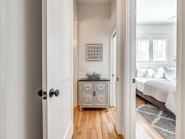 bedroom featuring light hardwood / wood-style floors