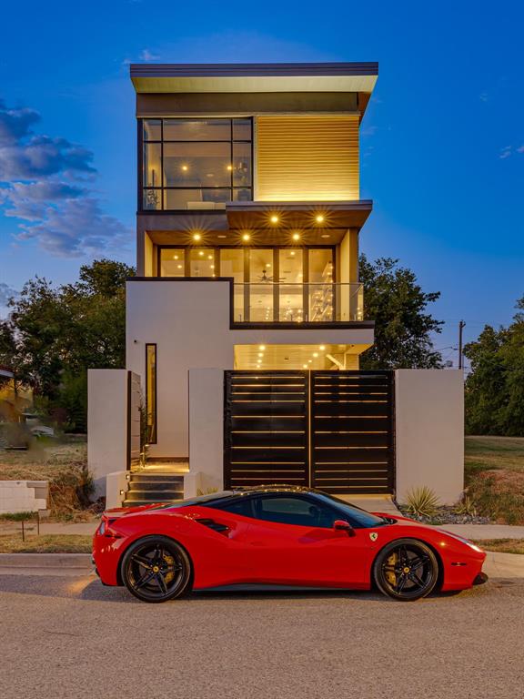 contemporary home with a balcony