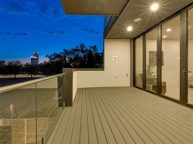 view of deck at dusk