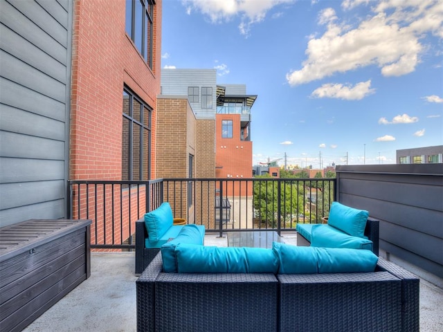 balcony featuring an outdoor living space