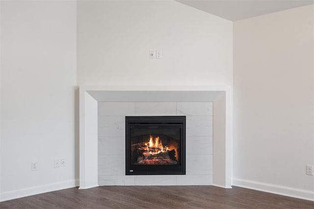 interior details with hardwood / wood-style flooring