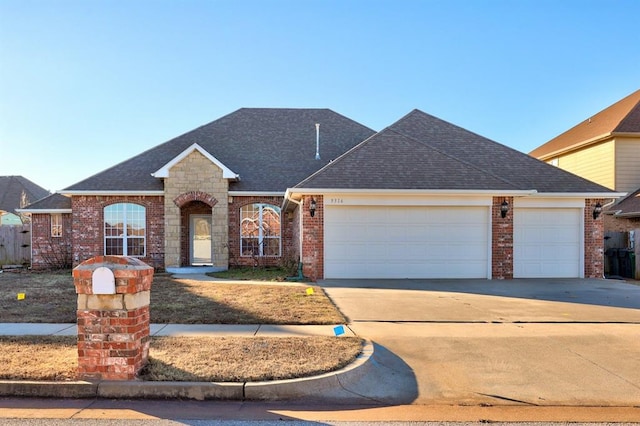 view of front of house with a garage