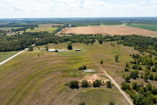 drone / aerial view with a rural view