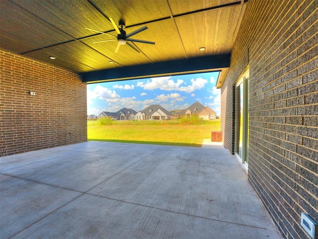 view of patio / terrace featuring ceiling fan