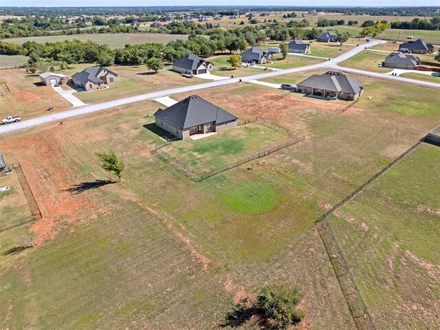 drone / aerial view with a rural view