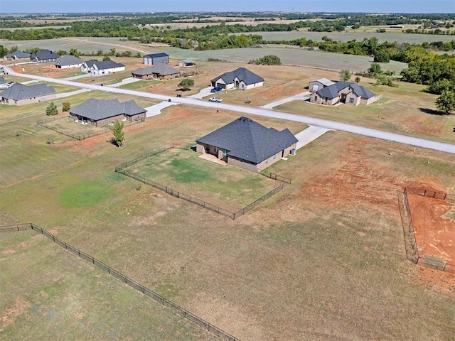 bird's eye view featuring a rural view