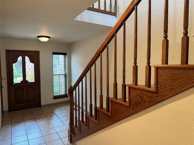 view of tiled entrance foyer