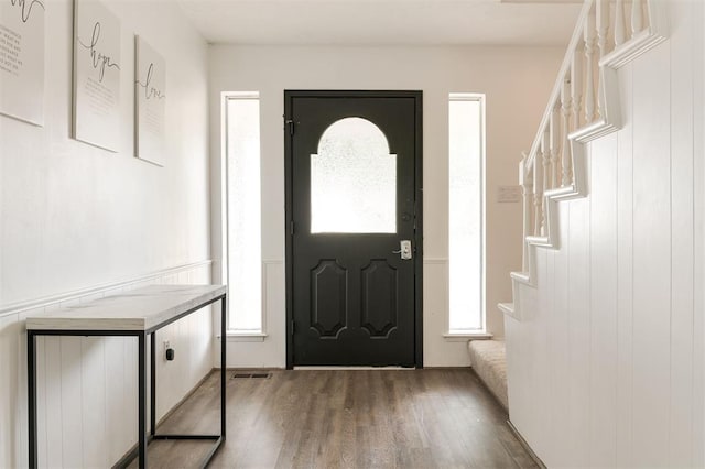 entryway featuring wood-type flooring