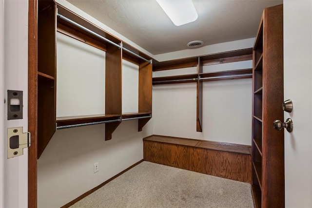 spacious closet featuring carpet