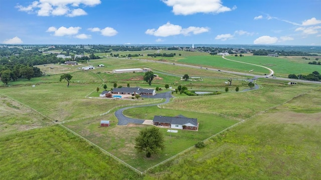 aerial view with a rural view