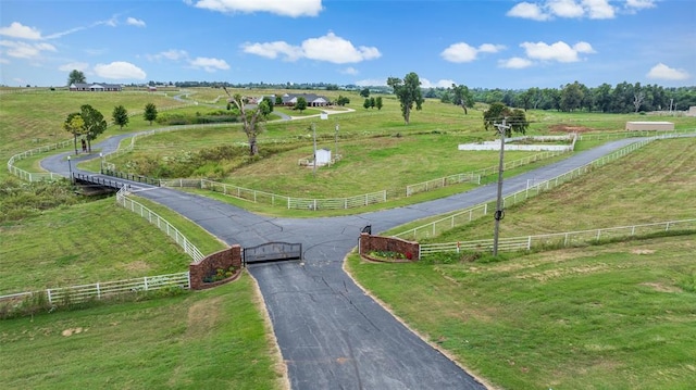 view of home's community featuring a yard and a rural view