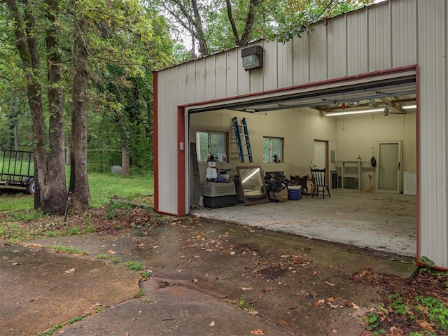 view of garage