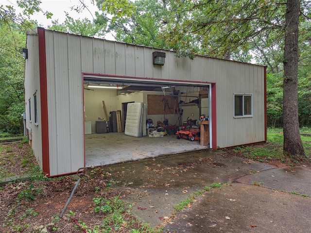 view of garage