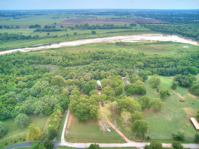 bird's eye view with a rural view