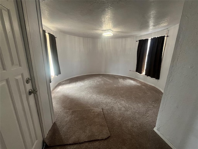 spare room with carpet floors and a textured ceiling