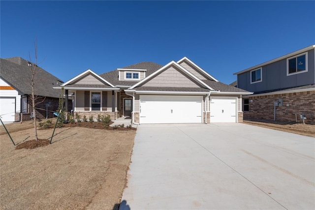 craftsman-style home with a garage