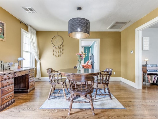 dining area featuring light hardwood / wood-style flooring