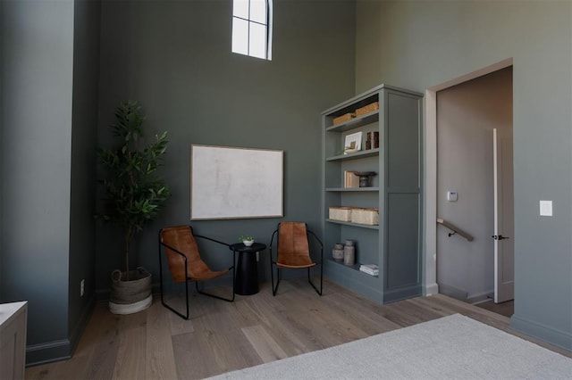 sitting room featuring light wood-type flooring