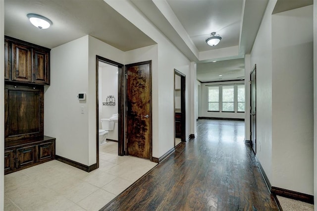 hallway featuring light hardwood / wood-style flooring