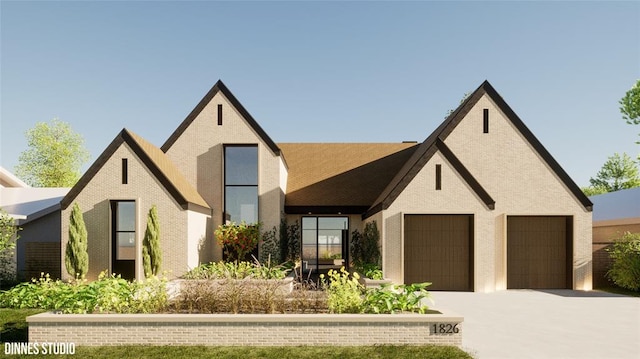 view of front of house with a garage