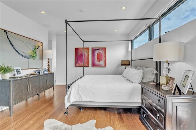 bedroom featuring light wood-type flooring