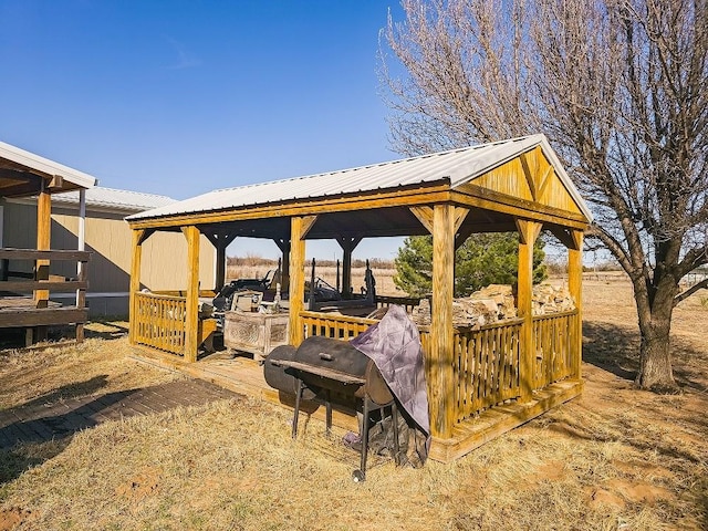 exterior space featuring a gazebo