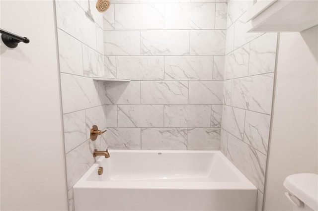 full bathroom with bathtub / shower combination and toilet