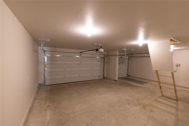 garage with baseboards