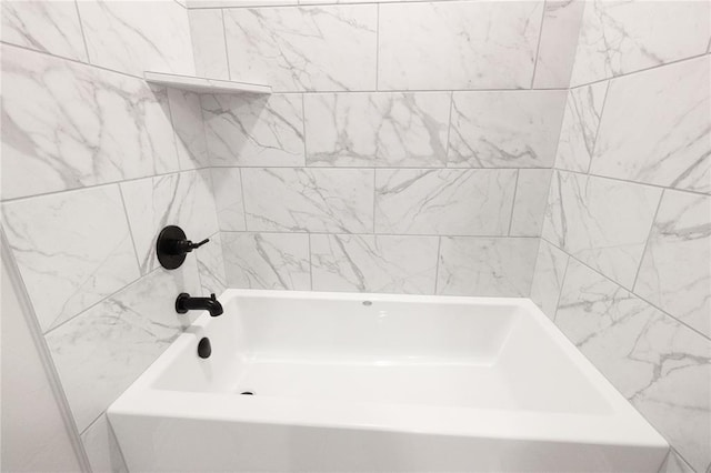 full bathroom featuring a bathing tub and walk in shower