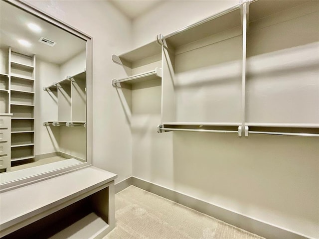 spacious closet featuring carpet floors