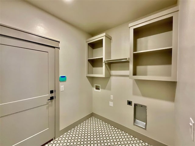 laundry area featuring washer hookup and electric dryer hookup