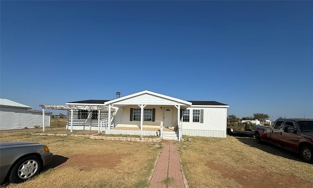 view of front facade featuring covered porch