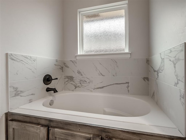 bathroom with a washtub