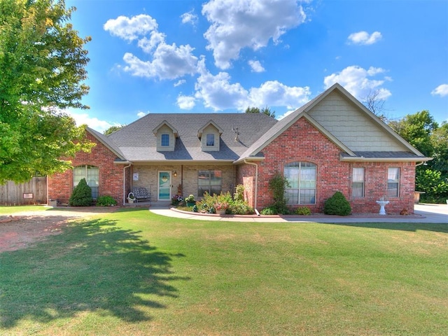 3393 Creek View Ct, Newcastle, OK 73065 - view of front facade with brick siding and roof with shingles