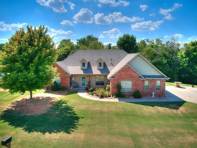 3393 Creek View Ct, Newcastle, OK 73065 - cape cod house featuring brick siding and a front lawn