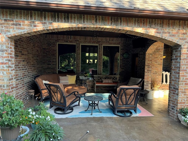 view of patio / terrace featuring an outdoor living space