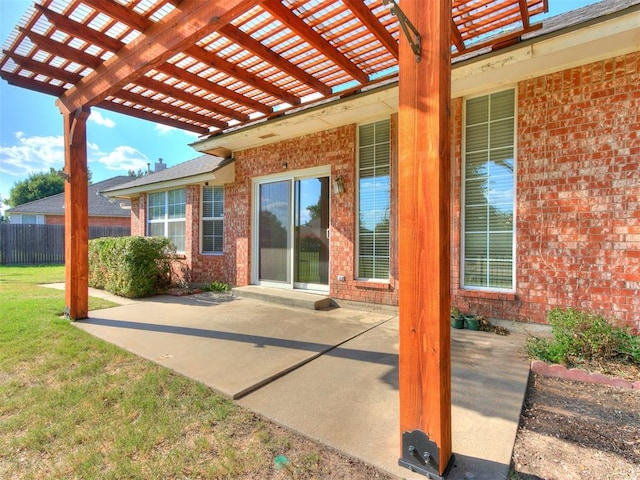 view of patio / terrace with a pergola