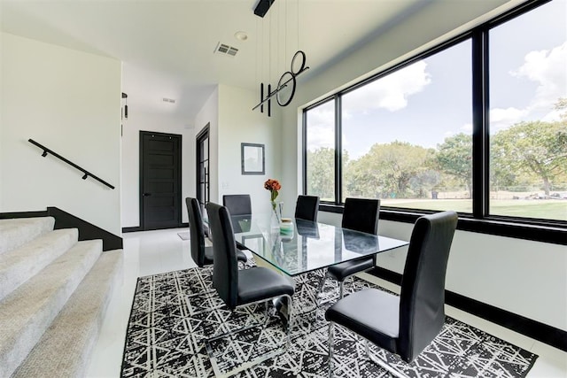 view of tiled dining room