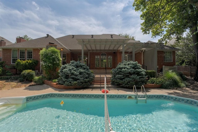 view of pool featuring a pergola