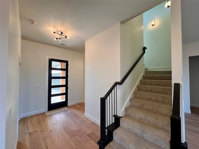 entryway with light wood-type flooring