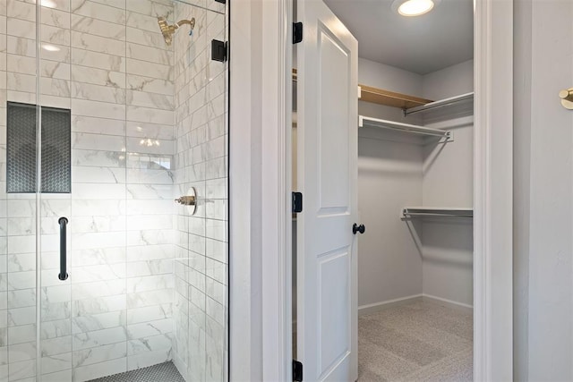 bathroom featuring an enclosed shower