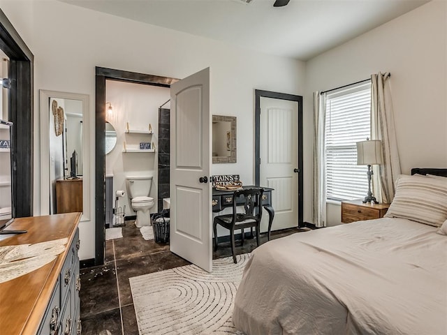 bedroom with connected bathroom