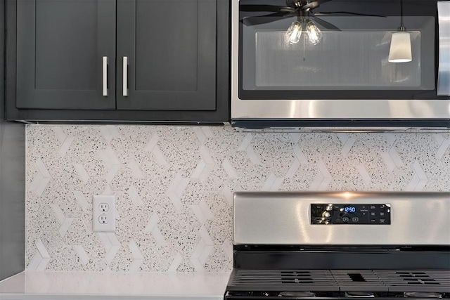 2144 Emily Rae Ln, Blanchard, OK 73010 - kitchen view of appliances with stainless steel finishes and a ceiling fan