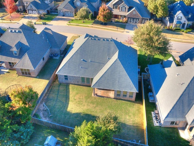 drone / aerial view with a residential view