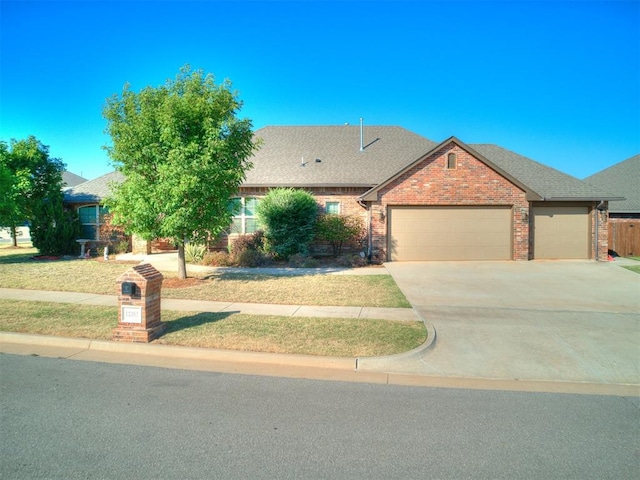 single story home with a garage