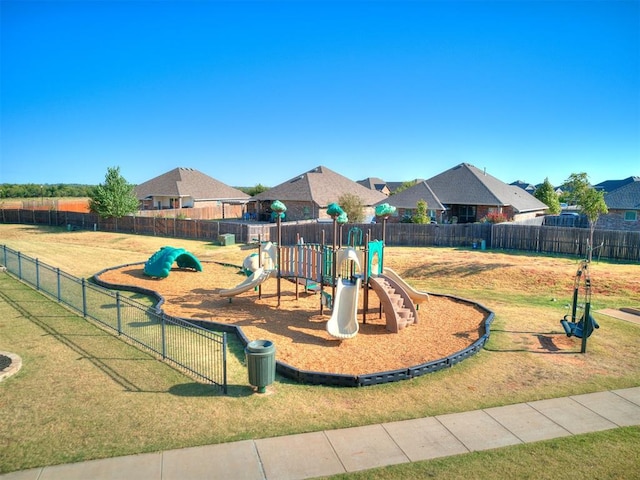 view of play area with a lawn