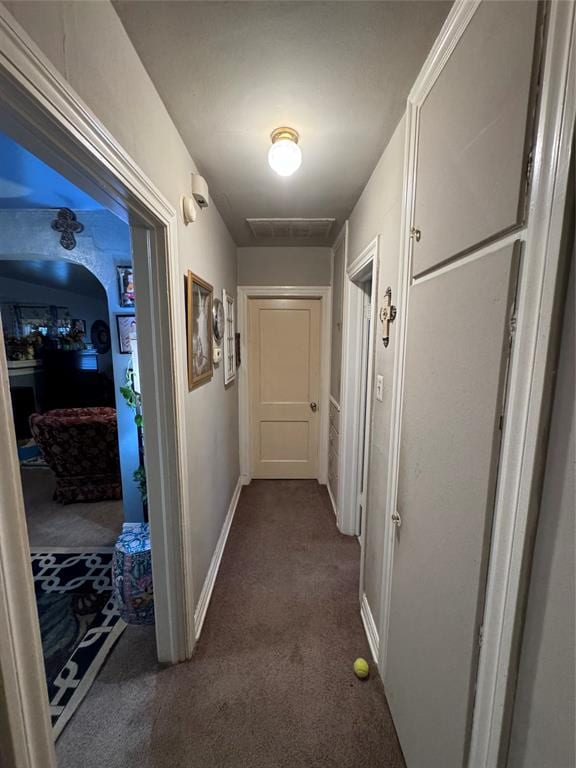 hallway with carpet