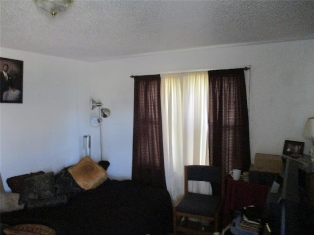 bedroom featuring a textured ceiling