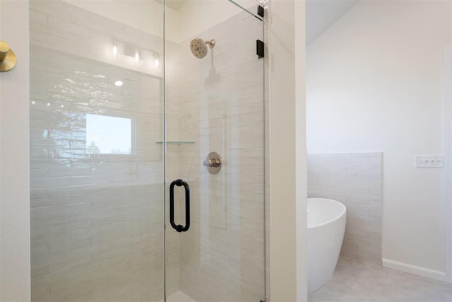 1103 Mount Irving Way, Norman, OK 73071 - full bathroom featuring a shower stall and a freestanding bath