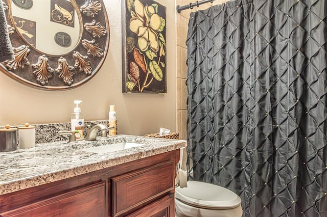 12600 SW 58th St, Mustang, OK 73064 - bathroom with vanity, toilet, and walk in shower
